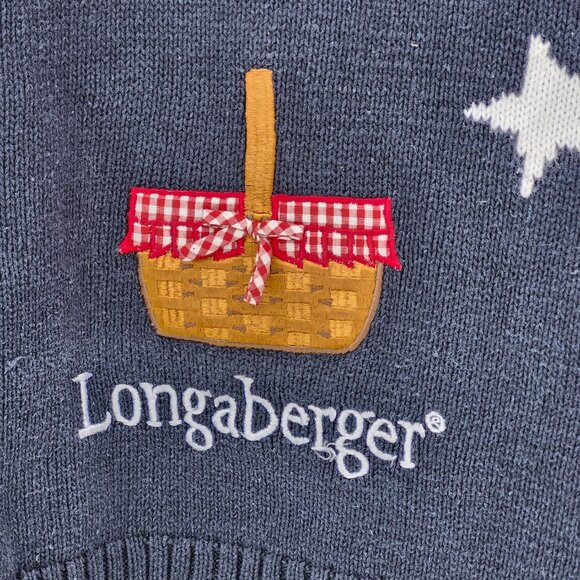 Vintage Longaberger Basket Knit Sweater Women Size XL American Flag Belle Pointe - Picture 4 of 6